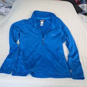 Patagonia Women's R1 Medium Vibrant Blue Half-Zip Fleece Pullover